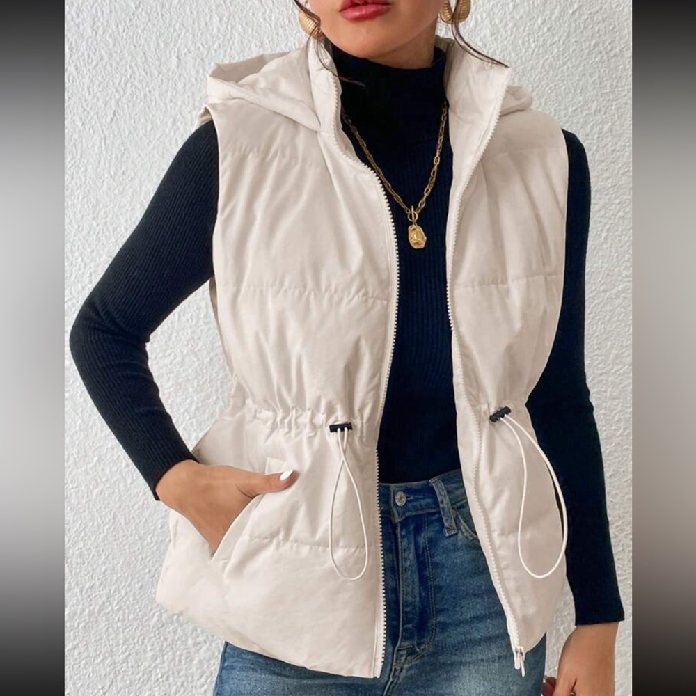 Hooded vest puffer coat